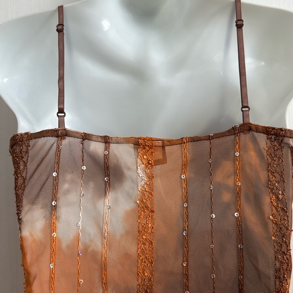 Vintage Y2K Lace Trim Sequin Babydoll Top Fairy Festival Hippie Dainty 90s M/L - Picture 10 of 14